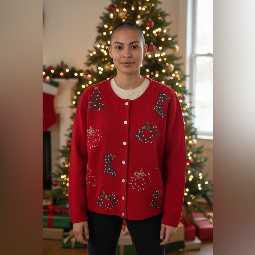 Baxter & Wells vintage Christmas cardigan. Large
